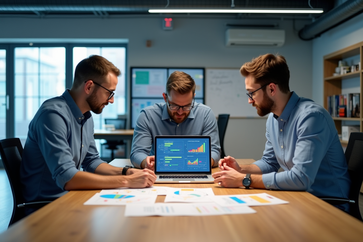 Groupe d ingénieurs discutant autour d une table de travail